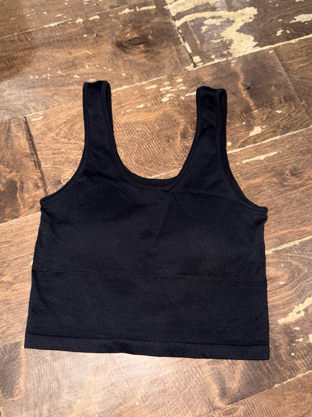 BKE Black Ribbed Tank Crop Top